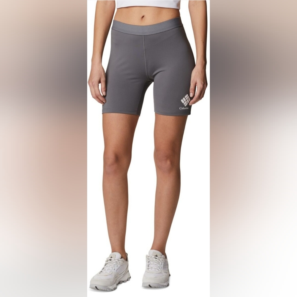 Nwt Columbia Women's Gray Bike and Hike Shorts with Moisture-Wicking